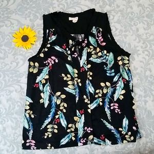 Black floral blouse by Meadow Rue size M